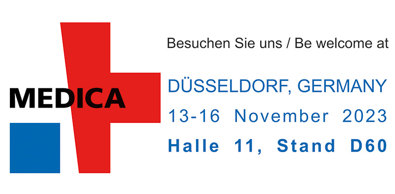 MEDICA Logo 2023 - Discher Technik GmbH Halle 11 / D60